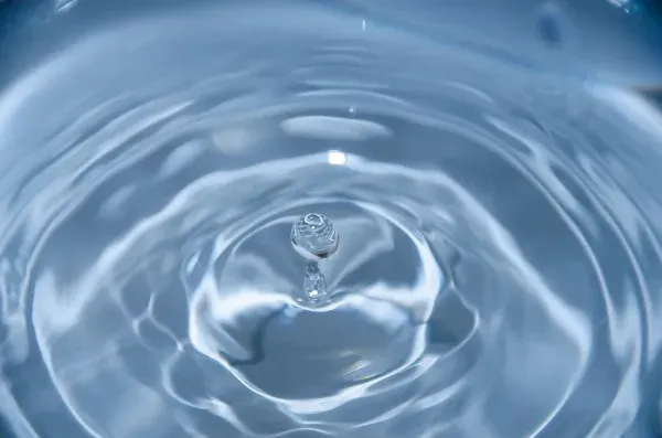 A drop of water creating ripples on a calm surface
